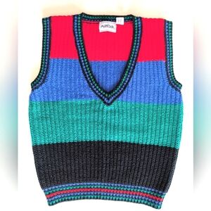 Vintage Manisha acrylic thick knit oversized sweater vest. Medium